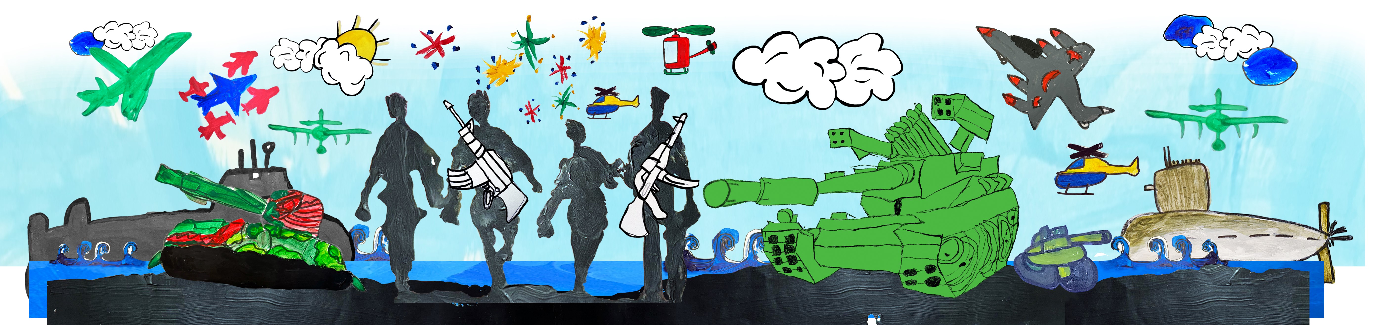 This picture depicts the NDP2024 Military Defence Artwork