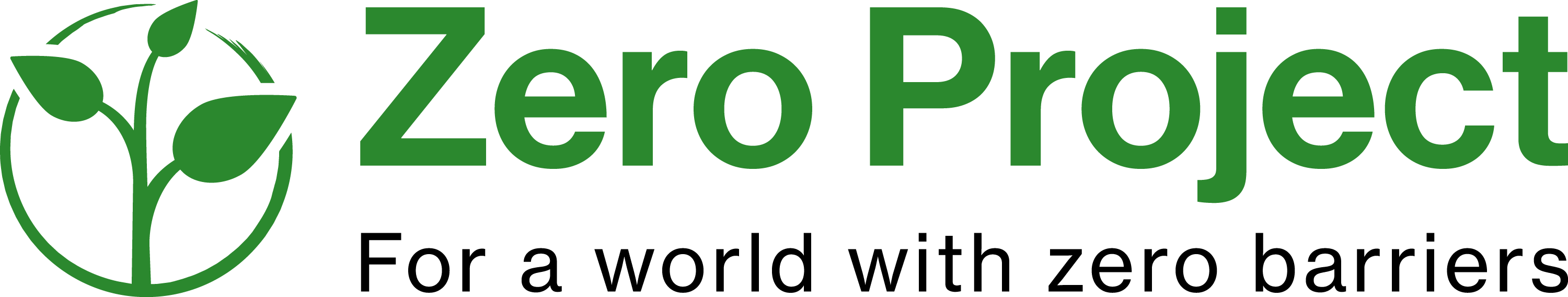 Logo of Zero Project, with tagline that reads, For a world with zero barriers.